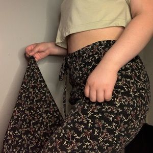 Long Slit Floral Slip Maxi Skirt